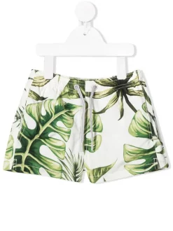 MC2 Saint Barth JMLV10 Jumbo Leaves 10 Badeshorts Mit Print Kids