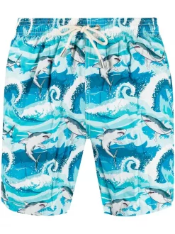 MC2 Saint Barth Badeshorts Mit Hai-Print MAQUETTES REQUIN