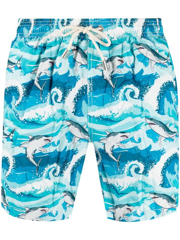 MC2 Saint Barth Badeshorts Mit Hai-Print MAQUETTES REQUIN
