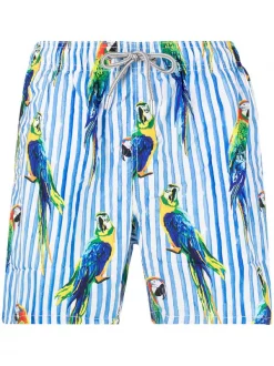 MC2 Saint Barth Badeshorts Mit Papageien-Print Herren