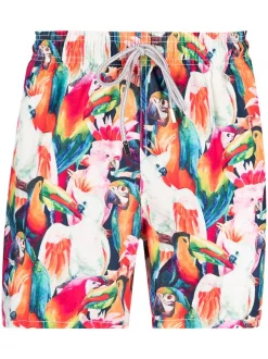 MC2 Saint Barth Badeshorts Mit Papageien-Print Herren