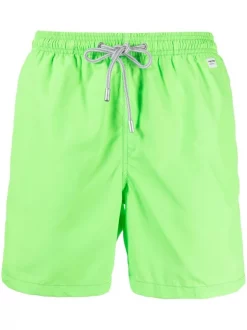 ( Neue Saison ) MC2 Saint Barth 75 GREN FLUO Badeshorts Mit Logo-Patch Herren