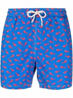 ( Neue Saison ) MC2 Saint Barth FLAT SHARK 1741 Badeshorts Mit Grafischem Print Herren