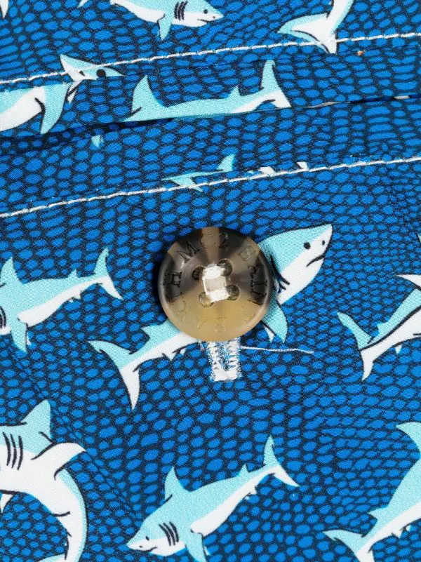 ( Neue Saison ) MC2 Saint Barth 61 SHARKYSEA Badeshorts Mit Hai-Print Herren – Bild 3