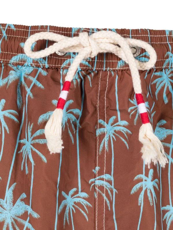 ( Neue Saison ) MC2 Saint Barth 00992B BROWN Badeshorts Mit Palmen-Print Herren – Bild 3