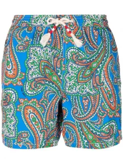 ( Neue Saison ) MC2 Saint Barth 00625B MULTICOLOR Badeshorts Mit Paisley-Print Herren