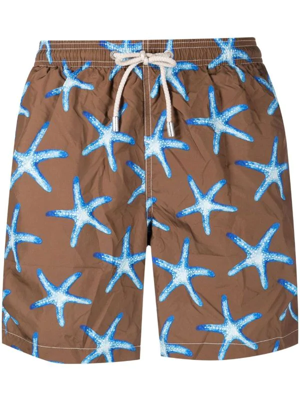 ( Neue Saison ) MC2 Saint Barth Badeshorts Mit Seesterne-Print 00506B Brown