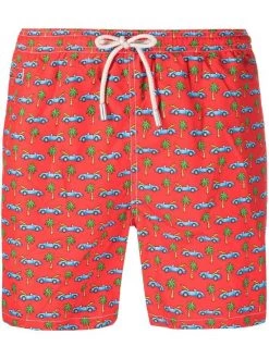 ( Neue Saison ) MC2 Saint Barth Badeshorts Mit Palmen-Print Herren