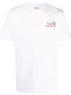 ( Neue Saison ) MC2 Saint Barth 00471B EMB PADEL ADD 01N T-Shirt Mit Slogan Herren