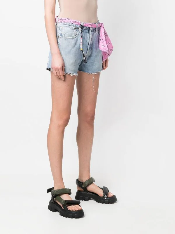 ( Neue Saison ) MC2 Saint Barth Jeans-Shorts Im Distressed-Look DEN JUMBO FOULARD 00 – Bild 4