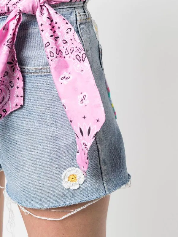 ( Neue Saison ) MC2 Saint Barth Jeans-Shorts Im Distressed-Look DEN JUMBO FOULARD 00 – Bild 5