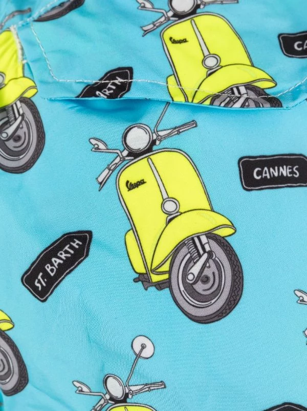( Neue Saison ) MC2 Saint Barth VESPA FLUO 5694 Lightning Badeshorts Mit Vespa-Print Herren – Bild 3