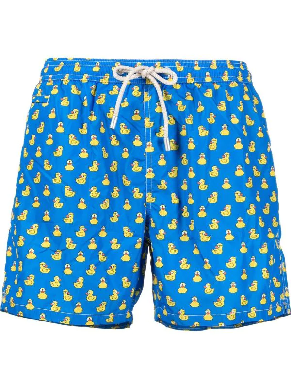 ( Neue Saison ) MC2 Saint Barth DUCKY GLASS 17 Badeshorts Mit Enten-Print Herren