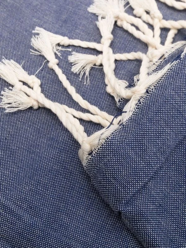 ( Neue Saison ) MC2 Saint Barth 61 BLUE NAVY Fringe-detail Beach Towel Herren – Bild 2