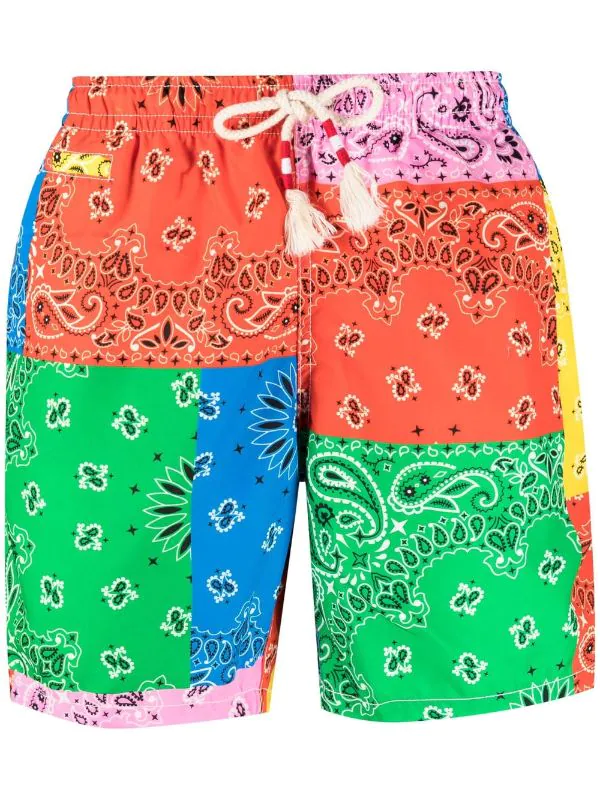 ( Neue Saison ) MC2 Saint Barth 00208B MULTICOLOR Badeshorts Mit Bandana-Print Herren
