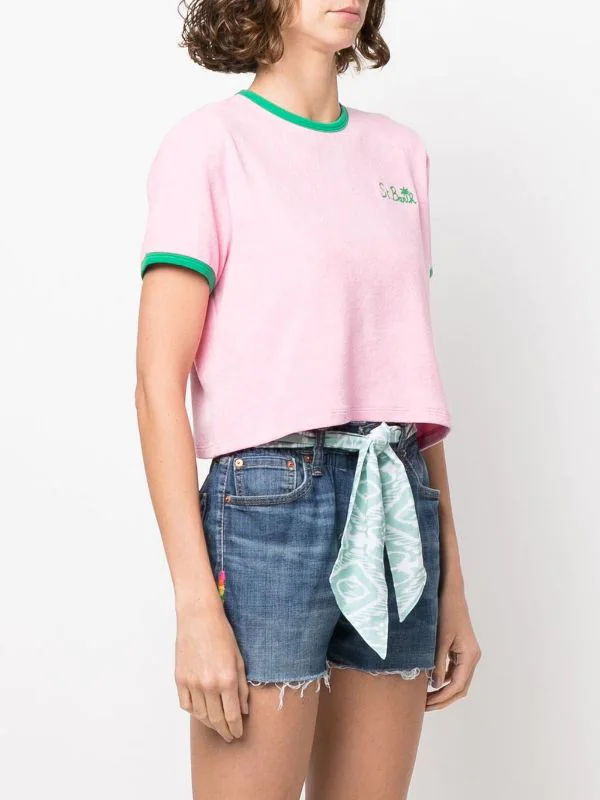 ( Neue Saison ) MC2 Saint Barth T-Shirt Mit Logo-Stickerei Damen – Bild 3