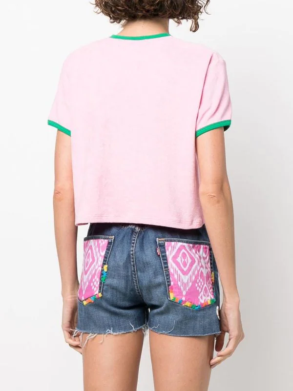 ( Neue Saison ) MC2 Saint Barth T-Shirt Mit Logo-Stickerei Damen – Bild 4