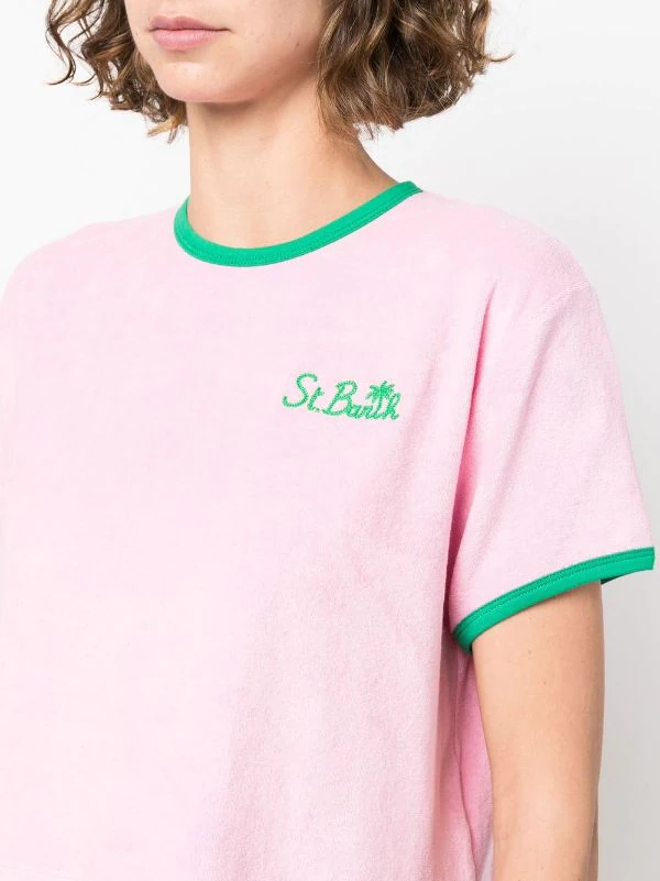 ( Neue Saison ) MC2 Saint Barth T-Shirt Mit Logo-Stickerei Damen – Bild 5