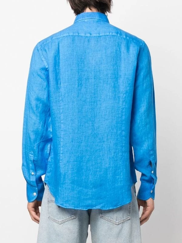 ( Neue Saison ) MC2 Saint Barth Klassisches Leinenhemd 17W BLUETTE – Bild 4