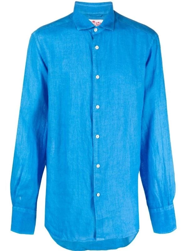 ( Neue Saison ) MC2 Saint Barth Klassisches Leinenhemd 17W BLUETTE