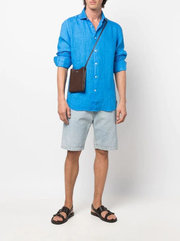 ( Neue Saison ) MC2 Saint Barth Klassisches Leinenhemd 17W BLUETTE – Bild 2