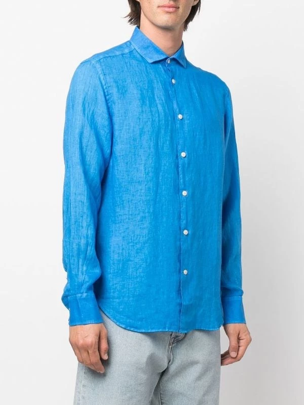 ( Neue Saison ) MC2 Saint Barth Klassisches Leinenhemd 17W BLUETTE – Bild 3