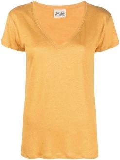 ( Neue Saison ) MC2 Saint Barth T-Shirt Mit V-Ausschnitt 96 OCHRE
