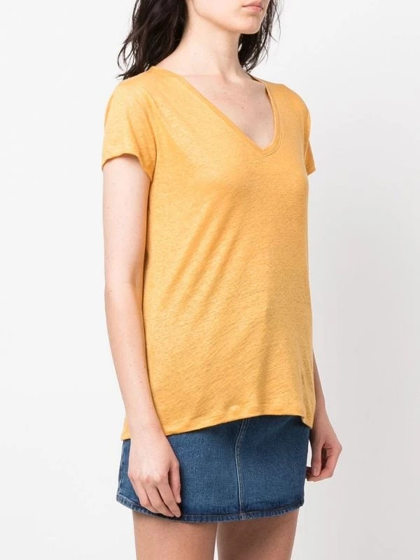 ( Neue Saison ) MC2 Saint Barth T-Shirt Mit V-Ausschnitt 96 OCHRE – Bild 3