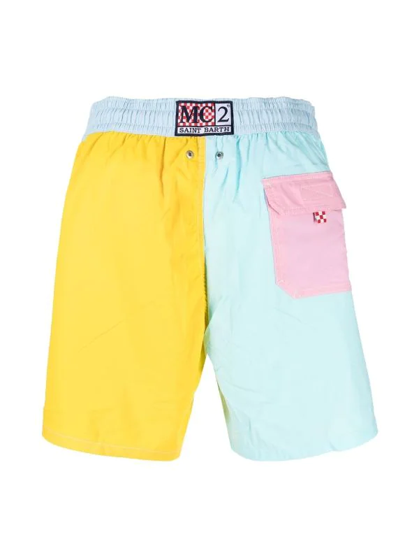 ( Neue Saison ) MC2 Saint Barth Badeshorts In Colour-Block-Optik 02861B CYAN – Bild 2