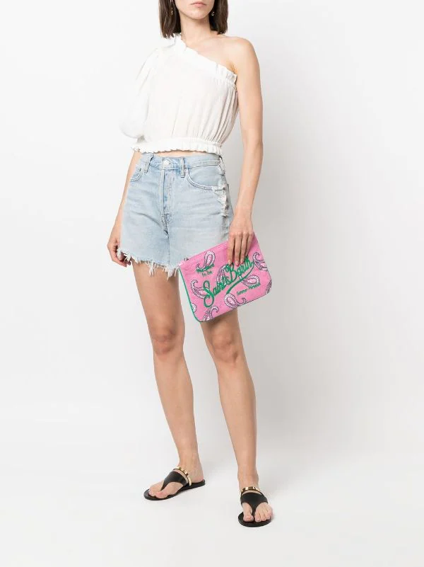 ( Neue Saison ) MC2 Saint Barth Bestickte Clutch Aus Frottee Damen – Bild 2