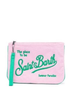 ( Neue Saison ) MC2 Saint Barth Bestickte Clutch Aus Frottee Emb 2157