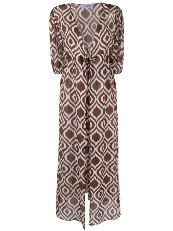 ( Neue Saison ) MC2 Saint Barth Maxikleid Mit Muster 1801 IKAT CLASSIC