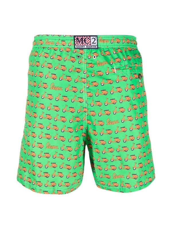 ( Neue Saison ) MC2 Saint Barth Badeshorts Mit Vespa-Print 5785 MINI VESPA – Bild 2