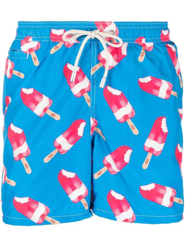 ( Neue Saison ) MC2 Saint Barth 17 ALGI STRAW Badeshorts Mit Eiscreme-Print Herren