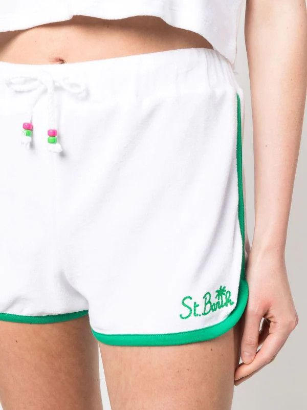 ( Neue Saison ) MC2 Saint Barth Sport-Shorts Mit Logo-Print 01675B EMB SB PALM SP0157 – Bild 5