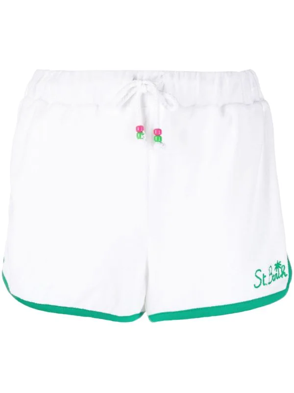 ( Neue Saison ) MC2 Saint Barth Sport-Shorts Mit Logo-Print 01675B EMB SB PALM SP0157