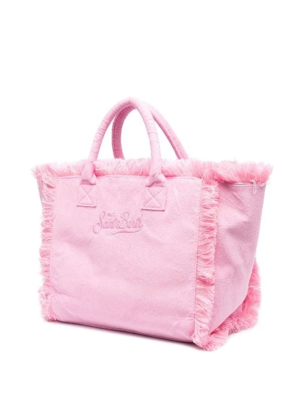 ( Neue Saison ) MC2 Saint Barth Ausgefranster Shopper Mit Logo-Print 00916B PINK – Bild 3