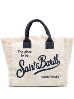 ( Neue Saison ) MC2 Saint Barth 01592B NEUTRAL Strandtasche Mit Logo Damen
