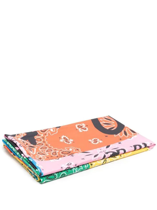 ( Neue Saison ) MC2 Saint Barth BANDANNA ROUND COLOR N Stranddecke Mit Logo-Print Damen