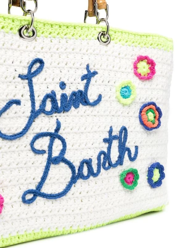 ( Neue Saison ) MC2 Saint Barth Gestrickte Tasche 00659B WHITE YELLOW – Bild 4