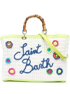 ( Neue Saison ) MC2 Saint Barth Gestrickte Tasche 00659B WHITE YELLOW