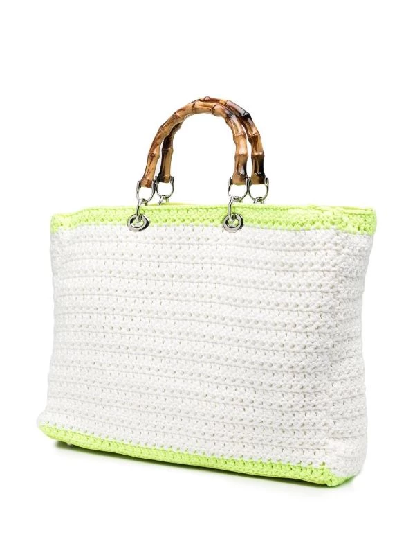 ( Neue Saison ) MC2 Saint Barth Gestrickte Tasche 00659B WHITE YELLOW – Bild 3