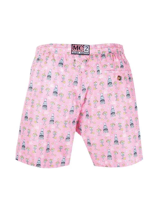 ( Neue Saison ) MC2 Saint Barth Badeshorts Mit Cocktail-Print Herren – Bild 2