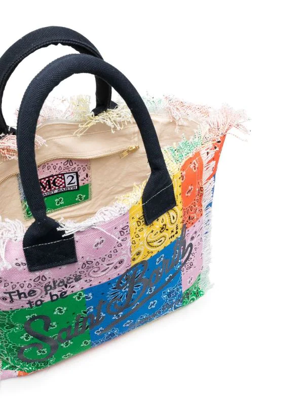 ( Neue Saison ) MC2 Saint Barth 00208B GIALLA Shopper Mit Paisley-Print Damen – Bild 6