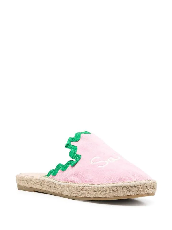 ( Neue Saison ) MC2 Saint Barth Espadrilles Mit Logo-Stickerei 00082B ROSA – Bild 2