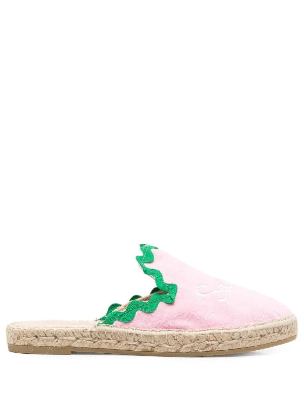( Neue Saison ) MC2 Saint Barth Espadrilles Mit Logo-Stickerei 00082B ROSA