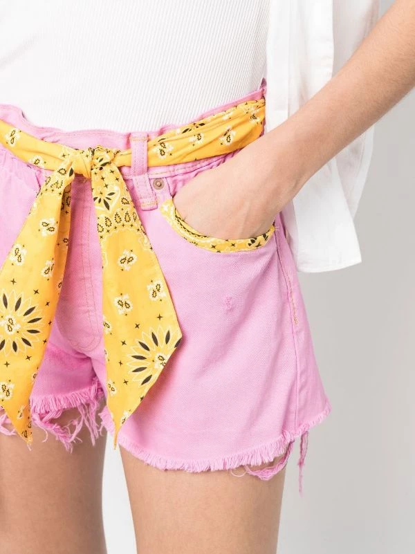 ( Neue Saison ) MC2 Saint Barth Jeans-Shorts Mit Paisley-Print DEN21BANDANNAROUD91 – Bild 5