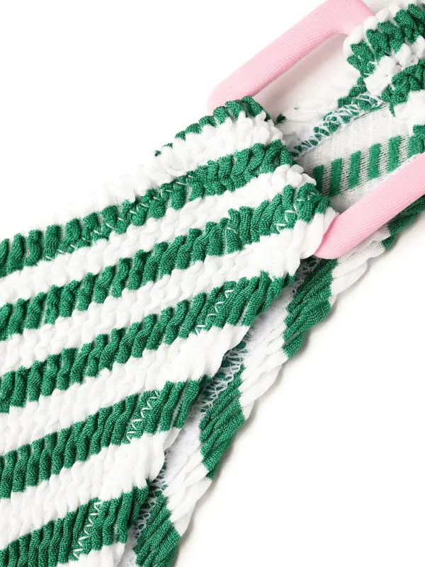 ( Neue Saison ) MC2 Saint Barth Gestreiftes Seersucker-Bikinihöschen WR LIG5721 – Bild 3