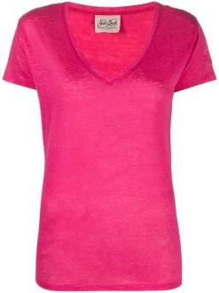( Neue Saison ) MC2 Saint Barth 77 FUCSIA T-Shirt Mit Print Damen