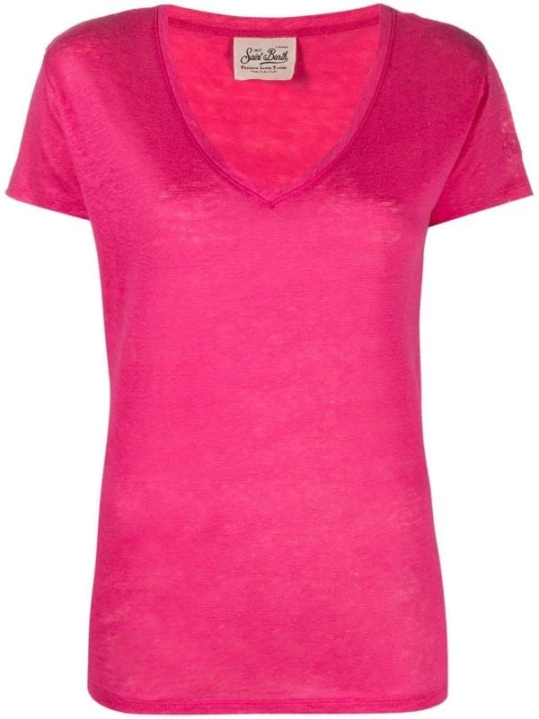 ( Neue Saison ) MC2 Saint Barth 77 FUCSIA T-Shirt Mit Print Damen